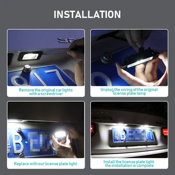 2VNT Automobilio LED Skaičius Licenciją Plokštelės Šviesos Audi A4 A6 C6 A3 S3 S4 B6 B7 S6 A8 S8 Rs4 Rs6 Q7 Išoriniai Priedai