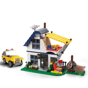 3117 Atostogų Getaways Kemperis Vasaros Namuose, Architektas 3 1. Statybos Blokinis 2 Mini Lėlės Vaikai Modelis Žaislai Vaikams 31052
