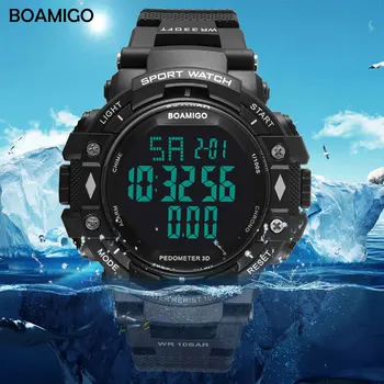 Atsparus Vandeniui 100M Sporto Laikrodžiai Vyrams Pedometer Kalorijų LED Skaitmeninis Vyrai Laikrodžiai Plaukimo Steeldive Žiūrėti Reloj Hombre