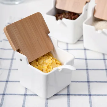 Buitinės keramikos prieskonių indeliai dėžės, virtuvės reikmenys salt shaker prieskonių box set