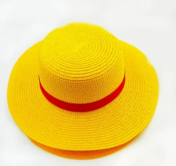 Chapeau de paille luffy vasaros skrybėlės moterims vyrų paplūdimio apsauga nuo saulės, šiaudų skrybėlę sombreros sol chapeau paille platus kraštų bžūp