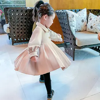 Korėjos Pavasario Plisuotos Vaikų Drabužių Merginos Kostiumas Gėlių Šalis Suknelės Princess Tutu Vaikai Užšaldyti Suknelė elegantiškas Mokykloje Dėvėti