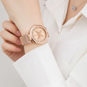 NAVIFORCE Mados Aukso Moterų Drugelis Žiūrėti Prabangos Prekės Kvarcinis Laikrodis Elegantiškas Mergina Dovanų Moterų Laikrodis Relogio Feminino 2021