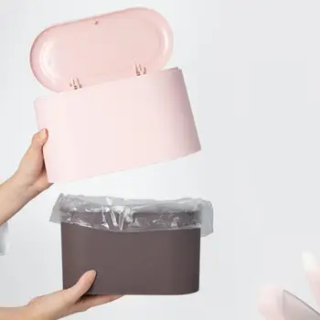 Paprastas Darbalaukio Šiukšlių Kibirą Mini Saugojimo Kibirą Darbalaukio Šiukšliadėžės Plastikinės Šiukšliadėžės Automatiškai Pop-up Dangčio Patvarus Saugojimo Kibiras