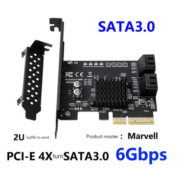 SATA III PCIe Card,Sata 3.0 Išplėtimo Plokštę su PCI-E 4 Port 6G Adapterio plokštę 88SE9230 Plėtra IPFS Standžiojo Disko RAID Card