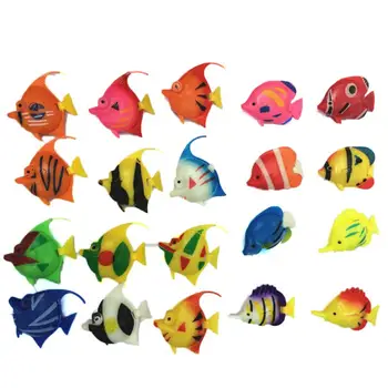 10vnt Plastiko Netikrą Žuvų Plūduriuoja Dirbtinės Žuvys Mažos Tropinių Žuvų Modeliavimas Ryškus Kraštovaizdžio Akvariumas Ornamentas, Papuošimas