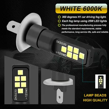 2x H1 Super Balta 6000K LED Rūko Žibintų Vairavimo Lemputes Rinkinio Didelis Mažas Šviesos Žibintai