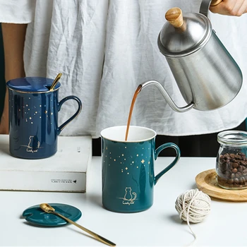 300ml keramikos puodelis kavos puodeliai kūrybos tazas de kavinė ceramica creativas stiklinės su dangteliu naujovė juokinga kavos masažuoklis caffe taurė