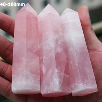 40-100mm Natūrali uoliena Pink Rose Kvarco Kristalo Lazdelė Taško Gydomųjų Mineralinio Akmens