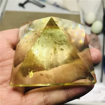 56-61mm Aukštos kokybės citrinas rašė kristalinis kvarcas Piramidės akmenys ir kristalai obeliskas taško Čakros Akmuo, Reiki Gydymo