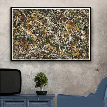 Abstrakti Psichodelinio Drobės Tapybos Jackson Pollock Plakatai ir Spausdina Cuadros Sienos Meno Nuotrauką Kambarį Namo Apdaila