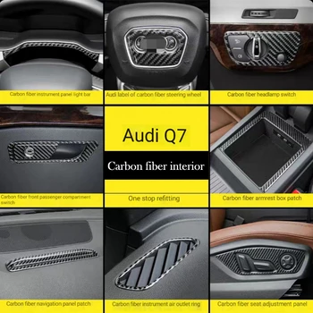 Audi Q7 Automobilių Interjero Aksesuarų Nekilnojamojo Anglies Pluošto Apdaila Lipdukas. 2016 M. 2017 M. 2018 M. 2019 M.