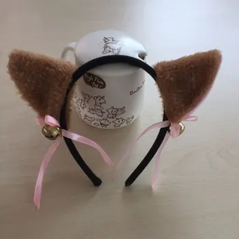 Cospaly Lolita Kutas Puikus Anime Šalies Lolita Tarnaitė Cosplay Kostiumų Kačių Ausys Lankas Su Bell Hairbands Ausis Catsuit F3