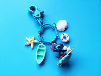 Disney Dygsnio Naršyti Mėsainiai Kūrybos Keychain Ledų Mielas Mini Pakabukas Automobilių Key Chain Dovana Animacinių Filmų Paketų Prižiūrėtojų Raktinę