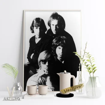 Durys Roko Grupės Sienos Nuotrauka Jim Morrison Įžymybė Dainininkas Plakatas Muzikos Žvaigždė Namų Dekoro Derliaus Nuotrauka Juoda Balta Spausdinti