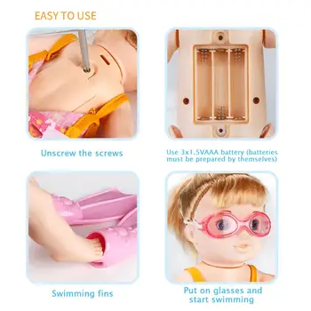 Elektros Plūdriosios Plaukimo Lėlės-Vaikų Žaislai Plaukimo Žaislai Plaukimo Lėlės Įdomios Lėlės Maudymosi Žaislai