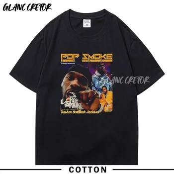 Naujovė Hip-Hop T-Shirt Pop Dūmų Vyrų Medvilnės Marškinėlius Įgulos Kaklo Trumpas Rankovėmis Marškinėliai Mados Marškinėliai Reperis Grafinis Marškinėliai