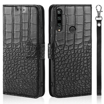 Prabanga Flip Case For Huawei P Smart Z Padengti LuxuryCrocodile Tekstūros Oda Knygos Dizainas Telefono Coque 