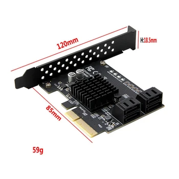 SATA III PCIe Card,Sata 3.0 Išplėtimo Plokštę su PCI-E 4 Port 6G Adapterio plokštę 88SE9230 Plėtra IPFS Standžiojo Disko RAID Card