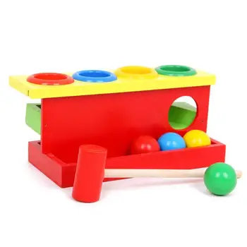 Vaikas Medinių Spalvų Rungtynių Kala Kamuolį Puzzle Box Žaidimą Ranka Atraminės Konstrukcijos Interaktyvus Žaislas