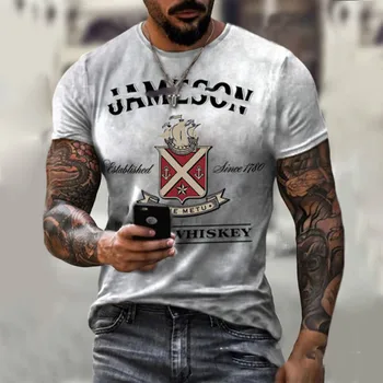 2021 Europos ir Amerikos pavasario ir vasaros naujų JAMESON spausdinti gatvės mados trumparankoviai marškinėliai vyriški laisvalaikio, sporto, T-shirt