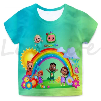3D Spausdinimo T-Shirts 2021 Vaikai Cocomelon Berniukų, Mergaičių Bamblys Tee Viršūnes Harajuku Streetwear Vasaros Vaikų Animacinių filmų Animuoti Tshirts