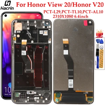 Ekrano ir Huawei Honor Peržiūrėti 20 V20 LCD Ekranas Jutiklinis Ekranas skaitmeninis keitiklis Asamblėjos Pakeitimas LCD Garbę V20 Ekrano 6.4 colių