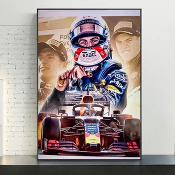 Konkurencijos žaidėjas Lewisas Hamiltonas F1 Plakatas lenktynininkas Valtteri Bottas Drobės Tapybos Sienos paveiksl Kambarį Dekoro