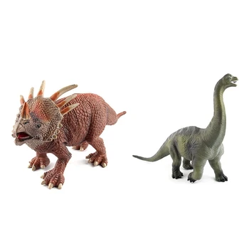 2 Vnt Didelis Dydis Juros Periodo Laukinis Gyvenimas Styracosaurus/Brachiosaurus Dinozaurų Plastiko Žaislas Žaisti Žaislų Pasaulyje Dinozaurų Parkas Modelis Veiksmų Fi