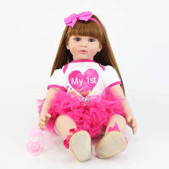60cm Rankų darbo Silikono Vinilo Atgimsta Lėlės Patinka Real Baby Princess Bamblys Kūdikiams Gyvas Bebe Mergina Gimtadienio Dovana Žaisti Žaislų Namai
