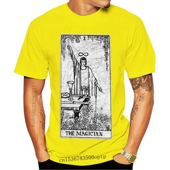 Hipių Marškinėliai Magas Taro Kortų Majoras Arcana Būrimas Slaptasis T-Shirt Vyrai Trumpas Rankovės Marškinėliai, 100 Medvilnės Marškinėlius