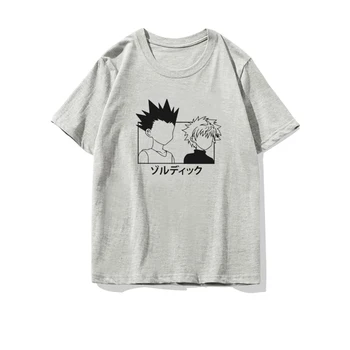 Janpanese Anime Hunter X Hunter Marškinėliai Vyrams Medvilnės Vasaros Grafinis Tees Unisex Killua Zoldyck Gon Atspausdintas T-shirt Vasaros Viršūnes