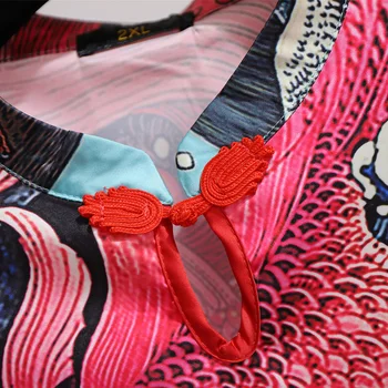 Kinijos qipao trumpas stiliaus cheongsam moterų tradiciniai šilko, satino suknelė dragon&phenix Spausdinti suknelė
