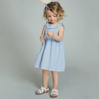 Mažai Specialistė Vaikai Frocks 2021 M. Vasarą Baby Girl Drabužių Prekės ženklo Suknelė Bamblys Medvilnės Gėlių Gyvūnų Spausdinti Suknelės Vaikams 2-7 Metų