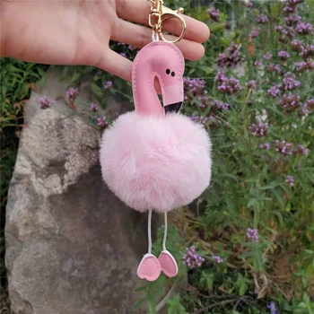 Pompom Flamingo Keychain Telefono Automobilių Maišelį Valentino Dienos Dovana Vestuvių Dekoravimas, Automobilių Naujųjų Metų Gimtadienio Dovanos Draugui Partija Pasisako