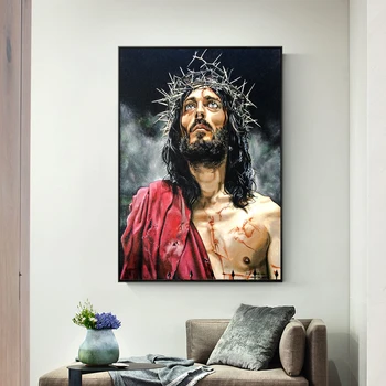 Abstrakti Jėzus Drobė Paveikslų ant Sienos Plakatą ir Spausdinimo Portretas Jėzaus Sienos Menas Nuotraukas Kambarį Namo Apdaila