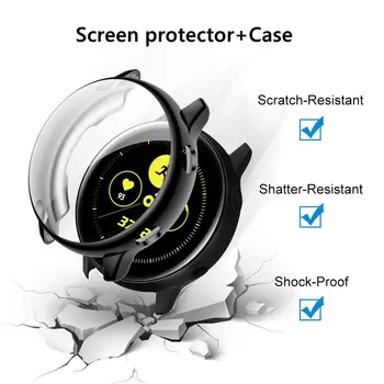 Active2 Screen Protector+Case For Samsung Galaxy žiūrėti aktyvios 2 44mm 40mm TPU Visi Aplink apimti bamperis+filmą žiūrėti Priedai