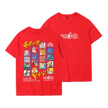 Japonijos Anime SLAM DUNK Juokinga Hanamichi Sakuragi Rukawa Kaede Spausdinti marškinėliai Vyrams Vasaros Marškinėlius Atsitiktinis Marškinėliai