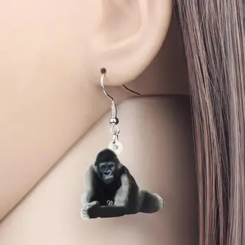 WEVENI Akrilo Juoda Orangutan Gorila Ape Beždžionė Auskarai Gyvūnų Lašas Tabaluoti Papuošalai Moterims Mergina Paauglių Vaikas Karšto Pardavimo Dovana Urmu