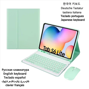 Dangtelis skirtas Samsung Galaxy Tab S6 Lite 10.4 Klaviatūros Atveju S6 Lite SM-P610 P615 Slim Wireless Keyboard 